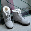 Ladies Cotton Shoes Plus Velvet Snow Boots, Size:38(Gray)