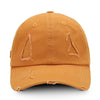 Washed Baseball Cap Casual Retro Shading Distress Torn Cap, Size:One Size(Ginger)