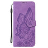 For Samsung Galaxy A16 5G Retro Skin Feel Butterflies Embossing Horizontal Flip Leather Phone Case(Purple)