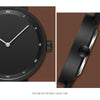YAZOLE Simple Fashion Quartz Couple Watch(521 Black Shell Black Tray Brown Belt)