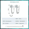 BSE856 Sterling Silver S925 White Gold Plated Simple Zircon Earrings
