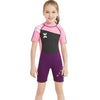 DIVE & SAIL WS-18813 2.5mm Children Warm Diving Suit One-piece Short-sleeved Sunscreen Snorkeling Suit Drifting Cold-proof Swimming Suit, Size: L(Black Powder Sleeve)