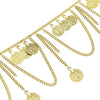 Vintage Ethnic Style Tassel Geometric Coin Long Waist Chain(Gold)