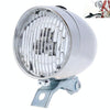 3 LED Retro Bicycle Headlight Night Riding Safety Warning Light(Silver)