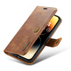 For iPhone 14 Pro Max DG.MING Crazy Horse Texture Detachable Magnetic Leather Case(Brown)