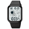 SKMEI 1863 Multifunctional Astronaut Student Digital Sports Square Watch(Black White Machine)