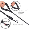 Reflective Dog Lead 200cm Long, 1.2cm Thick, Black - Strong, Padded Handle