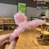 Resin Material Spring Hair Clip, Colour: 21 Pink Net Yarn