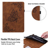 For Nokia T20 Butterfly Flower Embossed Leather Tablet Case(Brown)