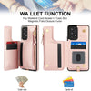 For Samsung Galaxy A73 5G Double Flap Zipper RFID Leather Phone Case with Short Lanyard(Rose Gold)
