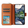 For Samsung Galaxy A15 Nine-card Slots Zipper Wallet Bag Leather Phone Case(Brown)