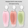 100ml 2 In1 Travel Dispenser Bottle Silicone Portable Massage Brush Shampoo Lotion Divider Bottle(Light Pink)