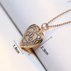 DIY Heart-shaped Photo Frame Memory Locket Pendant Necklace Jewelry(gold)