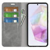 For Samsung Galaxy A36 Retro-skin Magnetic Suction Leather Phone Case(Grey)