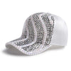 Rhinestone Personality Cap Women Spring And Summer Baseball Cap All-Match Hat, Size:M56-58cm(White)