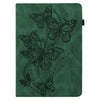 For Samsung Galaxy Tab S6 Lite P610/P615 Embossed Butterfly Pattern Horizontal Flip Leather Tablet Case(Green)