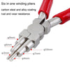 2 In 1 Handmade Jewelry Plier Nylon Accessories DIY Tools Wire Wrap Clamp, Style: Red 6-section + Flat Nip