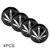4 PCS Car-Styling Silver Leaves Pattern Metal Wheel Hub Decorative Sticker, Diameter: 5.8cm