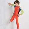 DIVE&SAIL WS-18816 Children Diving Suit One-piece Long-sleeved Swimsuit Sunscreen Hot Spring Surfing Suit, Size:M(Orange Red Green Sleeves)