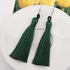 3 Pairs Women Boho Fashion Long Tassel Earrings(green)