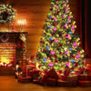 1m 10LEDs-Button Battery LED Christmas Tree Decoration Bronzing Ribbon Lights(Gold-Warm White)