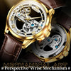 OLEVS 6661 Men Fashion Luminous Waterproof Mechanical Watch(White + Gold)
