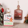 Christmas Gingerbread Man Decoration Wooden Sign Ornaments Store Welcome Pendant(White)