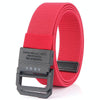 Men Lightweight Metal Free Casual Elastic Belt, Length: 120cm(Plain Weave Red)