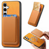 For Samsung Galaxy S24 FE 5G Retro Magsafe Card Bag PU Back Cover Phone Case(Yellow)