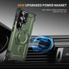 For Samsung Galaxy S25 Ultra 5G Lens Holder MagSafe Phone Case(Army Green)