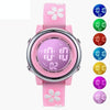 JNEW A380-86195 Children Cartoon Cherry Blossom Waterproof Time Recognition Colorful LED Electronic Watch(Purple)