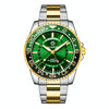 Ochstin 5019B Multifunctional Waterproof Stainless Steel Strap Quartz Watch(Gold+Green)