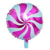 5 PCS Round Candy Lollipop Aluminum Film Balloon for Wedding Party Decoration, Size:45x45cm(Rose Red)