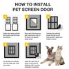 Magnetic Pet Door 34x44cm - Cat & Dog Flap (Black)