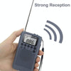 HRD-104 Mini Portable FM + AM Two Band Radio with Loudspeaker(Grey)