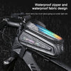 WHEEL UP Hard Shell Bicycle Bag Front Beam Bag Mountain Bike mobile Phone Touch Screen Tube Bag Riding Equipment(White reflective models)