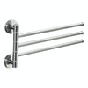 Stainless Steel Towel Bar Rotating Towel Rack Bathroom Kitchen Wall-mounted Towel Polished Rack Holder, Model:Brushed Three Poles