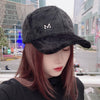 Women Autumn and Winter Thickened Rabbit Fur Plush Baseball Cap Curved Brim Warm Cap, Size: Adjustable(Black)