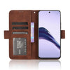 For Realme 13+ 5G Global Skin Feel Calf Texture Card Slots Leather Phone Case(Brown)