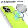 For iPhone 14 Pro Shockproof MagSafe Armor PC Hybrid TPU Phone Case(Fluorescent Green+Gray)