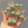 Green Pearl Acrylic Hair Clip Multifunctional Hair Accessories Clip, Style: 5 Beads
