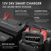 FOXSUR 12V / 24V 20A 300W Portable Motorcycle Car Smart Battery Charger(UK Plug)