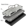 For Samsung Galaxy A55 5G Armor MagSafe Holder PC Hybrid TPU Phone Case(Grey)