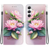 For Samsung Galaxy S24+ 5G Crystal Texture Colored Drawing Leather Phone Case(Lotus)