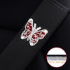 Car Seat Belt Cover Diamond Butterfly Shoulder Strap Cushion Cover 6.5x23cm(Pink White)