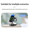 B-23 3 in 1 Foldable Magnetic Wireless Charger Phone Holder, Plug:AU Plug(White)