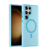 For Samsung Galaxy S23 Ultra 5G MagSafe Frosted Translucent TPU + PC Full Coverage Phone Case(Blue)