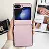 For Samsung Galaxy Z Flip6 Integrated Magnetic Axis Solid Color Leather Texture Phone Case(Pink)