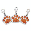10 Orange Enamel Paw Print Charms - Jewellery Making, Keychains