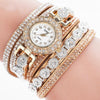 Small Dial Diamond-plated Winding Bracelet Quartz Watch(Milky white)
